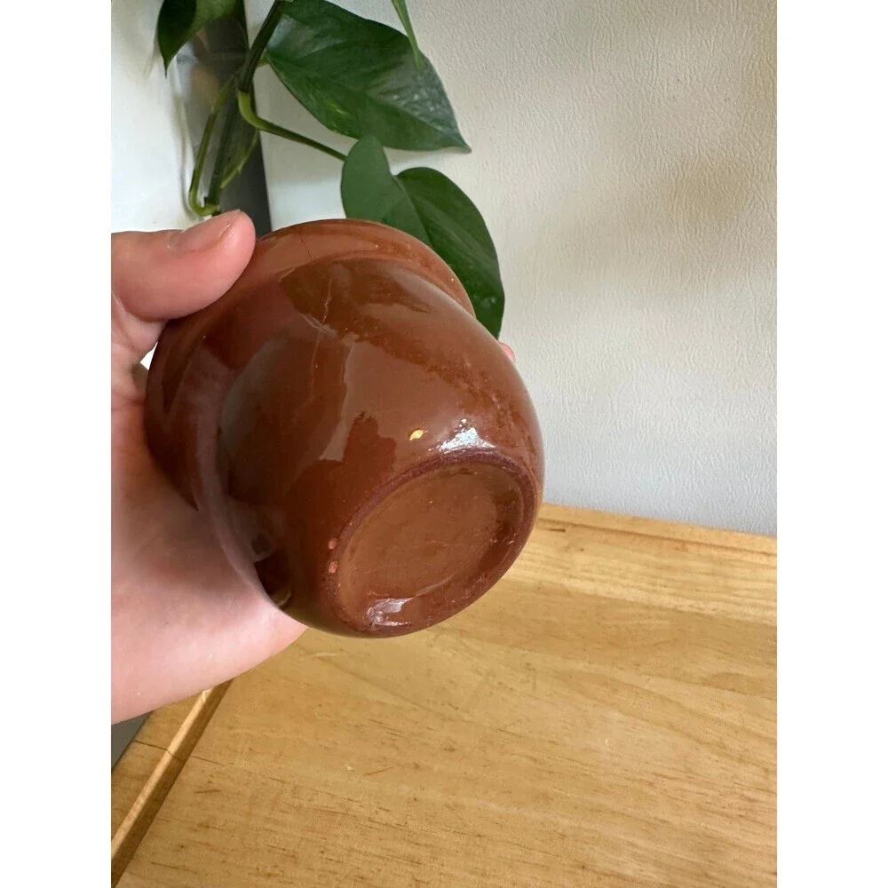 Vintage ceramic brown small pot